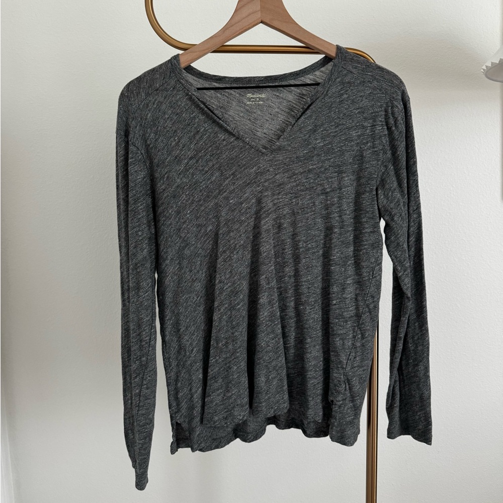 Madewell Whisper Cotton Long Sleeve V-Neck